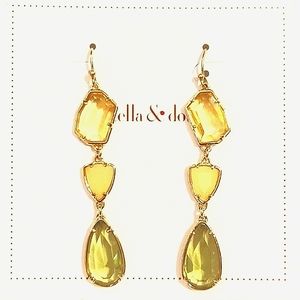 Gold and crystal Stella & Dot droplet earrings